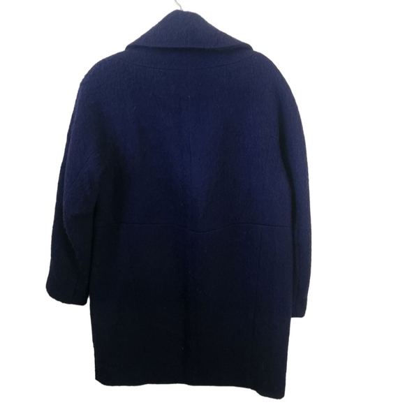 Lark & Ro Blue Brushed Wool Blend Royal Blue Overcoat Size M - Picture 3 of 10